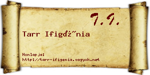 Tarr Ifigénia névjegykártya